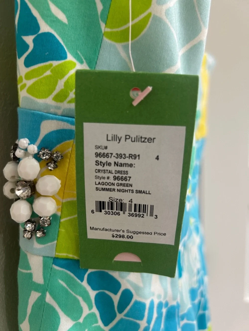 NWT Lilly Pulitzer Strapless Lagoon Green Summer Nights Dress - Picture 8 of 9